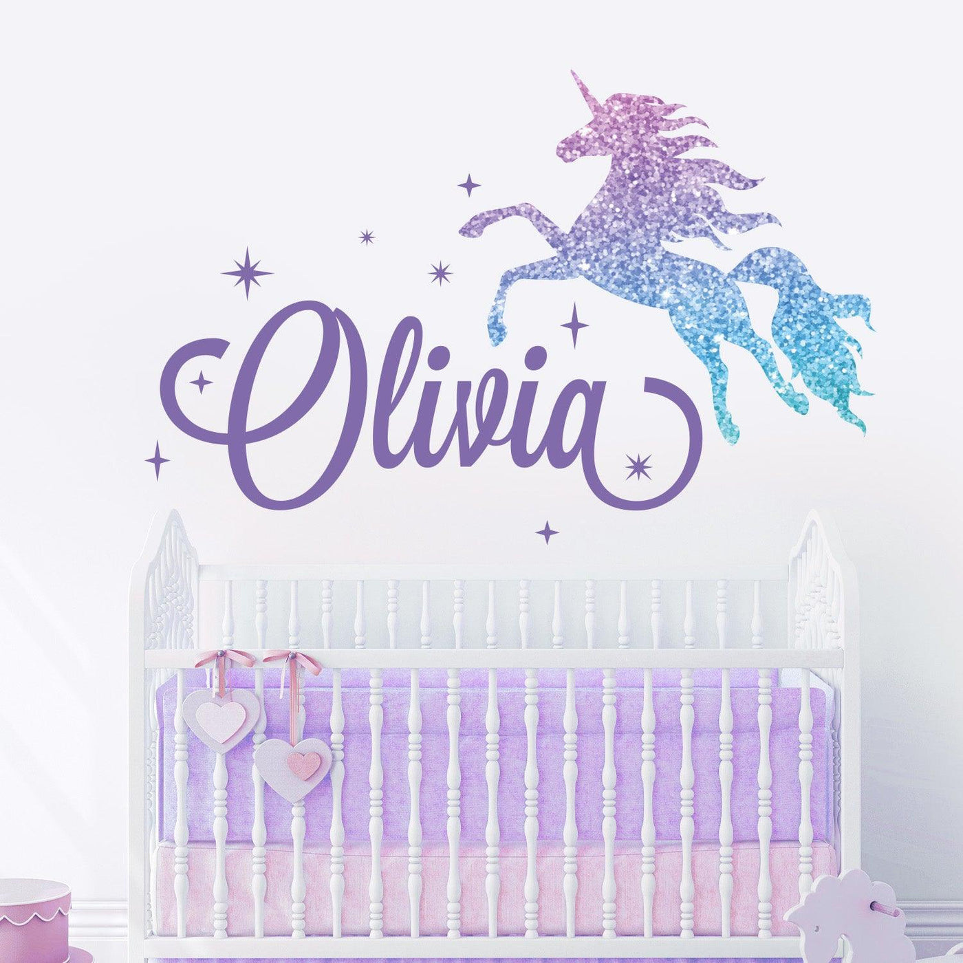 Nursery Custom Name Wall Decal Sticker, 23" W By 8" H, Girl Name