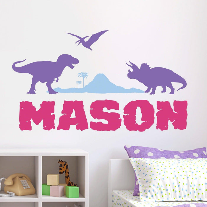 Personalized Dinosaur Name Wall Decal - Sticker Swag