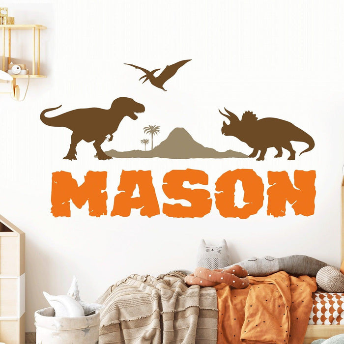 Personalized Dinosaur Name Wall Decal - Sticker Swag