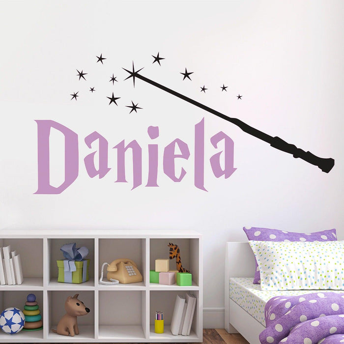 Personalized Magic Wand Name Wall Decal - Sticker Swag